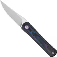 Kizer Cutlery Feist 3 X Series ZX-3499.3A2 Stonewashed S90V, Titanium &amp; Camo Carbon Damtanium, pocket knife, Justin Lundquist x L.F design