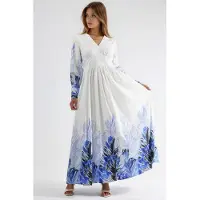 MSN Collection Tropisk blommönstrad maxiklänning