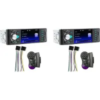 Zandona 2set 4,1-Tums Skärm MP5-Spelare för Bil Kompatibel med 1 Din Fjärrljudsystem USB AUX FM-Stöd Backkamera