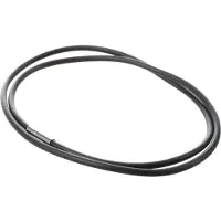 Tlily 3 Mm Svart GummisnöRehalsband med StäNgning i Rostfritt StåL - 24 Tum