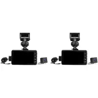 Wella 2X Motorcykel DVR Dash-Kamera med Främre Bakre Kamera Dual Video Loop Inspelning Vattentät Motorcykel Driving Recorder Cam