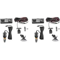 Tlily 2X 3-Kameralins Bil DVR 3-Kanals Dash Cam HD 1080P Fram och Bak Inuti Dashcam Video Recorder Night Vision