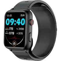 INF Smartwatch med stor skärm / blodtryck, puls, blodsyre Black
