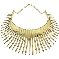 Typecat Stort afrikanskt halsband för kvinnor i indisk stil, böjbart legeringshalsband, stor taggsten