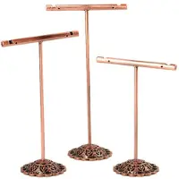 Typecat BäRbara ÖRhäNgen Smycken Display Rack Metall Stud Halsband Organizer Ornament T Bar HäNgare Showcase HåLlare Stativ Brons