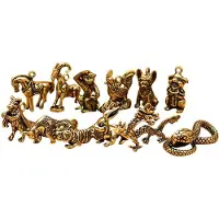 Tlily Kinesisk Zodiak Drakestaty Bronsfigurer Ornament Koppardjur Miniatyrsamling Heminredningshantverk