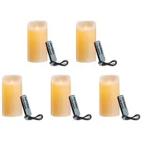 Melitt 5X LED-Ljus, Flimrande FlamlöSa Ljus, Laddningsbart Ljus, ÄKta Vaxljus med FjäRrkontroll, 12,5 cm A
