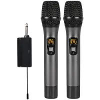 INF 2 st trådlösa mikrofoner Bluetooth Reverb med Android-portkabel Svart
