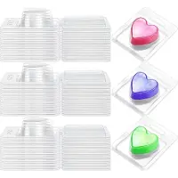 Typecat 100-pack smältvaxbehållare 1,3 oz, smältvax en kub med fällbart lock, genomskinlig