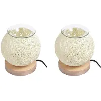Semoic 2X Aroma Elektrisk Vaxsmältbrännare 3D Aromalampa Eterisk Olja Brännare Ljus Aromaterapidiffusor Nattlampa UK-Kontakt