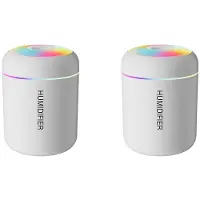 Jojomino 2X Luftfuktare för Bil USB Colorful Atmosphere Aromaterapi Maskin Eterisk Olja Renare Aromaterapi Luftfuktare
