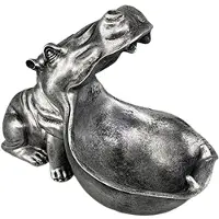 Typecat Flodhäst Staty Hem Harts Flodhäst Figurine Rolig Godisfat, Nyckelskål, Stor Mun Skulptur Bord Konstdekoration C