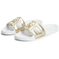 Tommy Hilfiger Pantolette 'TH Monogram Strap Pool' guld