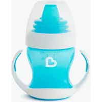 Munchkin mokomoji drickflaska med handtag och mjuk pip, Gentle Transition, blå, 4 m+, 118 ml, 012549WWW