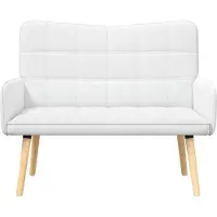 vidaXL Tvåsitssoffa Vit 115 x 61 x 87 cm tyg