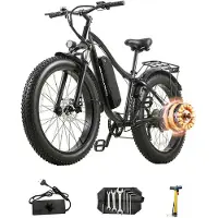 Burchda RX02 1500W 80km Elektrisk Mountainbike 26 48V 16Ah Litiumbatteri Fat Tire Ebike För Vuxna