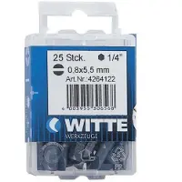 Witte Pl 6.5 Tin 25 Mm Platt Skruvmejselbits 15 Enheter