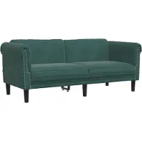 vidaXL Soffa 2-sits mörkgrön sammet