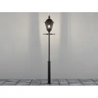 Konstsmide Lyktstolpe Pallas, svart dimbar, Svart, Aluminium / grå / zink
