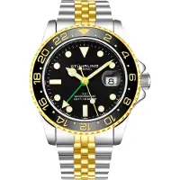 Stührling Svart och gul Meridian GMT Kvarts 42mm