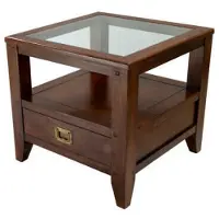 Newport Martino sidobord glasskiva noble brown