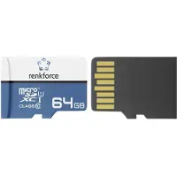 Renkforce RF-mSDXC-64GB microSD-Kort 64 GB Class 10, UHS-Class 1, UHS-I inkl. SD-adapter