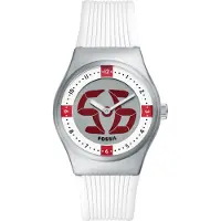 Fossil Analog klocka 'ARCHIVAL BIG TIC - England' ecru / silver