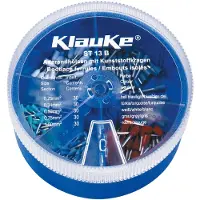 Klauke ST13B Ändhylsa sortiment 0.25 mm², 0.34 mm², 0.5 mm², 0.75 mm², 1 mm² Delisolerad Ljusblå, Turkos, Vit, Grå, Röd 150 delar