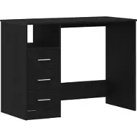 vidaXL Skrivbord med lådor svart ek 102x50x76 cm konstruerat trä