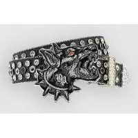 Broken Promises Big Bark Rhinestone Bälte black Storlek 32