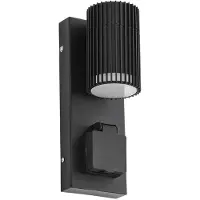 LINDBY Vägglampa utomhus Enerio , dimbar, Svart, Aluminium / grå / zink, Modern, Utomhusvägglampa