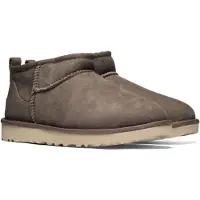 Ugg för kvinnor. 1116109 Läder Ankelstövlar Classic Ultra Mini brun grönaktig brun (41), Hud, Karta, Ingen, Casual