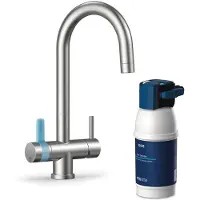 Brita Rostfritt Stål Rund Köksblandare Med 3-vägssystem Och Integrerad P1000-filtrering