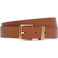 Tommy Hilfiger Double Keeper Square Buckle Leather Belt