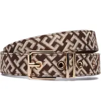 Tommy Hilfiger Jacquard Double Keeper Square Buckle Belt