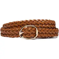 Tommy Hilfiger Sculpted Buckle Braided Leather Belt