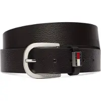 Tommy Hilfiger Tommy Jeans Ryan Logo Plaque Leather Belt
