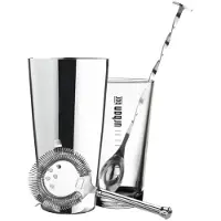 Urban Bar Retail Kit: Boston Shaker, Ske, Strainer & Instruktioner. -