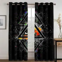 Yiran Furniture Roligt Spel Esports Cool Design Pojkar Män Ljusfiltrerande Draperier Fönstergardiner för Vardagsrum Sovrum 2 Delar Dekor W50H160(CM)x2PCS&Grommet Top ljusgul färg