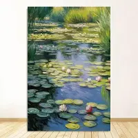 GIEKIKI Claude Monet Abstrakt Berömd Teckning Konsttryck och Poster Vintage Färgglad Gård Blomma Scenisk Havslandskap Canvas Målning Heminredning 50x70cm