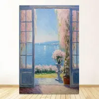 GIEKIKI Claude Monet Abstrakt Berömd Teckning Konsttryck och Poster Vintage Färgglad Gård Blomma Scenisk Havslandskap Canvas Målning Heminredning 50x70cm