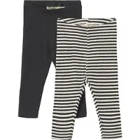 Wheat Leggings - 2-pack - Rib - Jules - Marinblå Rib Stripe - - 62 - Leggings