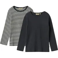 Wheat Tröjor - Rib - Ökning - 2-pack - Marinblå Rib Stripe - - 5 år (110) - Tröja