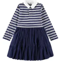 Molo Klänning - Cyan - Varm Marinblå Stripe - - 9-10 år (134-140) - Klänning
