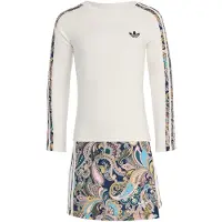 Adidas Originals Slim Crop 3-Stripes Set med långärmad topp och kjolshorts, storlek 122 cm