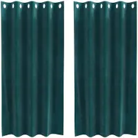 vidaXL Gardiner Mörkgrön Polyester 140 x 175 cm Gardiner Rektangulär