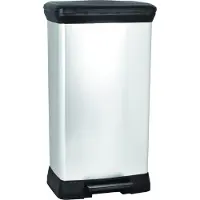 Curver pedalhink silver-svart 50 liters papperskorg