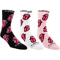 Ginza.se Rolling Stones: Womens Assorted Crew Socks 3 Pack (One Size)