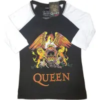 Ginza.se Queen: Ladies Raglan T-Shirt/Classic Crest (Black & White) (XXXX-Large)