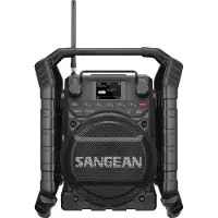 Sangean Byggarbetsradio U-4X DAB+, FM uppladdningsbart, Vattentät, Stötsäker, Dammtät, NFC, Batteri-laddningsfunktion Svart